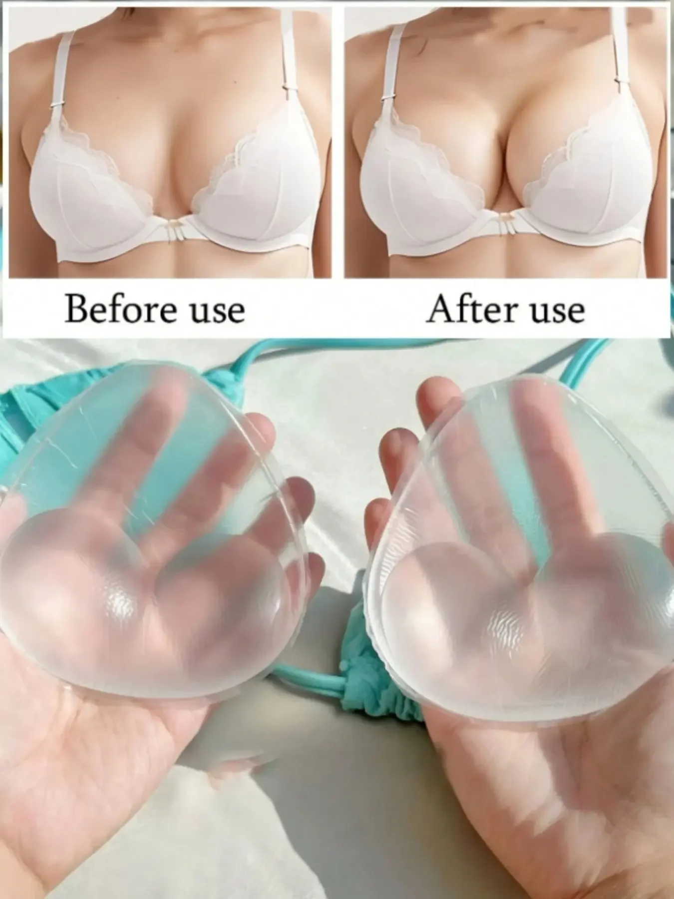 Push Up Bra Silicone - 1 para damskich silikonowych wkładek do